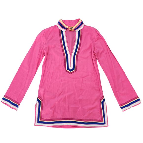 Tory Burch Pink Cotton Tunic Top Size 10 - flaw - Picture 1 of 5